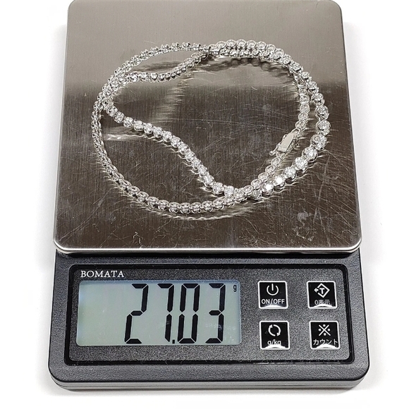 5 Carat Natural Diamond Necklace Platinum 850 Authentic Beautiful High Class - Picture 6 of 15